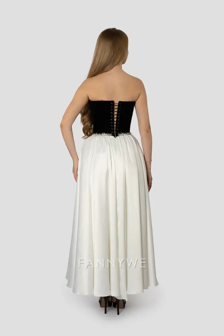 Fashion A-line Off the Shoulder Sleeveless Lace Up Floor-Length prom dress